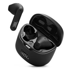 an in - ear headphones with the case open