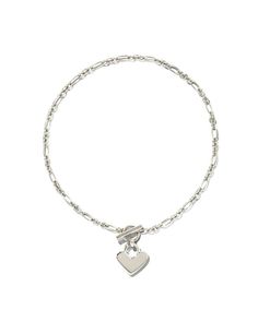 Add this flirty, fun bracelet to your everyday essentials. The Heart Padlock Chain Bracelet in Sterling Silver is the perfect statement piece to layer or wear alone. Pair with just about any outfit to complete the look. Metal Sterling Silver Why Sterling Silver? Our Sterling Silver collection features elevated styles to wear time and time again. With a base of both pure silver and copper, Sterling Silver provides a precious yet affordable option that offers long-lasting wear and shine and is the perfect addition to your Demi-Fine jewelry rotation. Learn More About Metals & Care Closure Toggle Clasp Size 7" Chain,0.48"L X 0.48"W PendantDue to the one-of-a-kind nature of the medium, exact colors and patterns may vary slightly from the image shown. | Kendra Scott Heart Padlock Chain Bracelet Trendy Jewelry With Heart Pendant And Toggle Clasp, Trendy Heart Pendant Jewelry With Toggle Clasp, Chic Silver Jewelry With Heart Charm, Trendy Silver Chain Bracelet With Heart Charm, Trendy Sterling Silver Chain Bracelet, Trendy Bracelet With Toggle Clasp, Metal Heart Bracelet For Everyday, Trendy Toggle Clasp Bracelet, Elegant Metal Heart Bracelet With Toggle Clasp