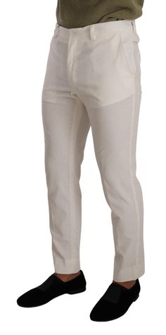 DOLCE & GABBANA Gorgeous, brand new with tags 100% Authentic Dolce & Gabbana skinny pants crafted from cotton features a zipper and button closure. Style: Trousers pants Color: White Fitting: Slim fit Zip and button closure Logo details Made in Italy Material: 100% Cotton Corduroy Style Trousers, Iconic Logo, Dolce E Gabbana, Vogue Magazine, Slim Fit Pants, Dolce & Gabbana, Trouser Pants, Mens Trousers, Modern Man