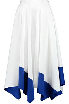 VIONNET Asymmetric Cotton-Blend Midi Skirt. #vionnet #cloth #skirt Satin Skirt Outfit, White Knee Length Skirt, Dress Skirts, Modest Casual Outfits, Mid Calf Skirt, White Pleated Skirt, Skirts White, White Midi Skirt, Muslim Fashion Hijab Outfits