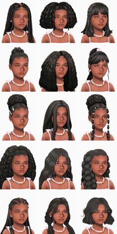 many different types of braids are shown in this image, including the head and shoulders