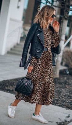 Leopard Print Dress Outfit, Printed Dress Outfit, Leopard Print Outfits, Outfit 2020, Aesthetic Winter, Fall Dress Outfit, Fashion Trends Winter, Autumn Clothes, Trendy Fall Outfits