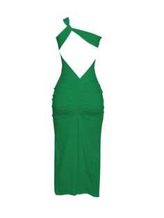 This Emi One Shoulder Backless Maxi Dress is designed to flatter the figure and add an elegant look to any outfit. The one shoulder design and backless cut provides a bold statement while its maxi length allows for maximum comfort and flexibility. The green color brings a lively feel and adds a touch of femininity. 
    Material: 100% Polyester   Stretch Factor:  High   Stretch    Clean: Gentle machine wash    Color may vary due to the lighting on images. The product images (without model) are t Green Maxi Halter Dress For Date Night, Green Halter Maxi Dress For Night Out, Off-shoulder Green Midi Dress For Evening, Green Off-shoulder Midi Dress For Date Night, Green Maxi Dress For Date Night, Green Backless Dress For Date Night, Green Fitted Halter Neck Maxi Dress, Fitted Green Halter Neck Maxi Dress, Green Off-shoulder Fitted Maxi Dress