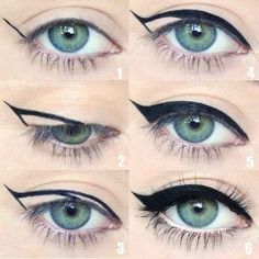 Lips Ideas, Tutorial Eyeliner, Eyeliner Tips, Eyeliner Hacks, Mekap Mata, Liner Makeup, Perfect Cat Eye, Makeup Lips, Cat Eye Makeup