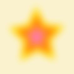 an orange and pink star is in the middle of a light yellow background with white dots