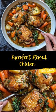 Chicken With Vegetables, Stewed Chicken, Chicken Pieces, Chicken Stew, Tender Chicken, Aromatic Herbs, Chicken Tenders, Easy Chicken Recipes, Easy Chicken