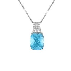 Blue Topaz Necklace - Blue & White Topaz Fashion Pendant in Silver - jewelerize.com Blue Topaz Necklace, Blue Topaz Gemstone, Blue Topaz Pendant, Topaz Pendant, Fashion Pendant, Topaz Necklace, Topaz Stone, Topaz Gemstone, Online Jewelry Store