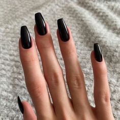 About Heart, Black Acrylic Nails, Gothic Nails, Black Nail Polish, Easy Nails, Ballerina Nails, Nail Swag, Black Nail, Nailed It