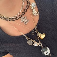 Carved Gemstone Chain Necklace – Milestones by Ashleigh Bergman Yin Energy, Ring Charm Necklace, Spiral Shell, Heart Crown, Chain Links, Tennis Necklace, Diamond Star, Link Up, Evil Eye Charm