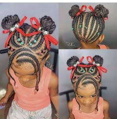 Toddler Braided Hairstyles Black Baby Girls, Cornrow Pigtails, Lisa Hairstyles, Kiddie Hairstyles, Reign Hairstyles, Kid Braids, Braid Your Hair, Braids Kids, Toddler Braided Hairstyles