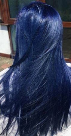 Dark Blue Hair Wig, Blue Hair With Black Tips, Dark Blue And Light Blue Hair, Blueberry Hair Color, Ocean Blue Hair Color, Aquamarine Hair Color, Navy Blue Hair Dye, Light Blue Hair Color, Deep Blue Hair