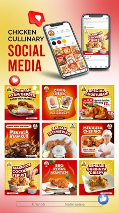 the chicken culinary social media ad is displayed