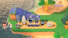 Here is my diving/swim/surf area! : AnimalCrossing Animal Crossing Designs, Cliff Diving, Qr Codes Animal Crossing, Tropical Animals