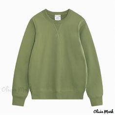 Olivia Mark - Premium Long Sleeve Crewneck Base Layer Sweater with Increased Thickness and Added Plushness Layer Sweater, Layered Sweater, Dance Pants, Tactical Pants, Matcha Green, Long Sleeve Knit Sweaters, Round Neck Sweatshirts, Solid Color Shirt, Outdoor Jacket