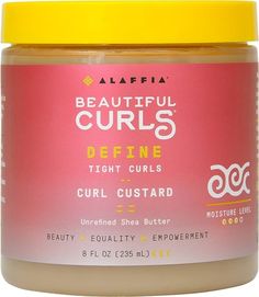 Define Tight CurlsCurl Custer With Unrefined Shea Butter. Moisture Level 3. Beauty  Equality  Empowerment. Made with Love & Respect. Made with fair trade and unrefined shea butter from our cooperatives in West Africa, and botanical extracts of comfrey and arnica, our Curl Control Custard is a styling cream that protects and hydrates the hair shaft, improves hair strength and promotes shiny, lustrous long-lasting, defining curls while controlling frizz. This residue-free formula provides a so Unrefined Shea Butter, Long Lasting Curls, Tight Curls, Twist Outs, Hydrate Hair, Natural Styles, Beautiful Curls, Defined Curls, Styling Cream