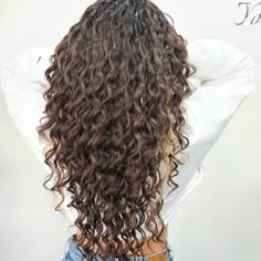 Waist-Length Hair with Perm Waves Spiral Perms For Medium Length Hair, Curl Beach Waves, Different Perm Curls, Perms For Long Hair, Perm Waves, Different Types Of Perms, Perm Long Hair, Spiral Perm Long Hair, Tight Perm