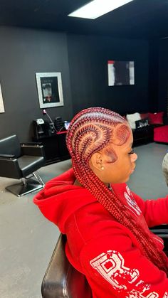 Red Large Knotless Braids, Red Straight Back Braids, Red Hair Styles For Black Women, Red Braids, Weave Hair Color, Bts Hairstyle, Straight Back Braids, Back Braid, Black Roots