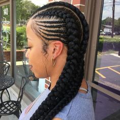 Image result for 2 goddess braids with weave | Feed in braids hairstyles, Two braid hairstyles, Cornrow hairstyles 2 Goddess Braids With Weave, Goddess Braids With Weave, 2 Goddess Braids, 2 Feed In Braids, Long Cornrows, Trendy We Fryzurach, Feed In Braids, Two Braid Hairstyles, Feed In Braids Hairstyles