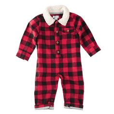 MUD PIE BUFFALO CHECK SHERPA ONE-PIECE Justin James, Red Buffalo Check, Baby Pool, Baby Bunting, Baby Boy Romper, Boys Romper, Boys Christmas, Baby Boy Fashion, Mud Pie