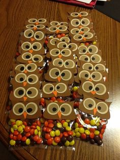 a table topped with bags filled with candy