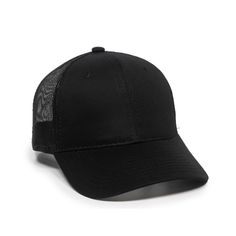 Outdoor Cap Mid Crown Mesh Back Cap - BLACK - ONE SIZE | Outdoor Cap -270M Mid Crown Mesh Back in Black