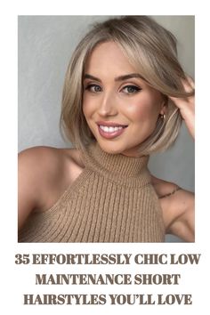 Low Maintenance Short Hairstyles Low Maintenance Hair Styles, Hairstyles Low Maintenance, Low Maintenance Short Hair, Low Maintenance Hairstyles, Short Brown Bob, Low Maintenance Short Haircut, Balayage Bob, Messy Bob, Choppy Bangs