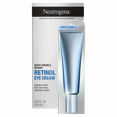 Neutrogena Rapid Wrinkle Repair Retinol Eye Cream, 0.5 fl. oz (Packaging may vary) DESCRIPTION: Help improve the signs of skin aging with Neutrogena Rapid Wrinkle Repair Retinol Anti-Wrinkle Eye Cream. Specially formulated for the delicate eye area, the retinol cream helps fade the look of stubborn crow's feet, brightens and evens skin tone in the under-eye area, helps smooth fine lines and texture and targets the look of dark circles. Perfect for use in a daily skincare routine, anti-aging form Neutrogena Rapid Wrinkle Repair, Fragrance Free Moisturizer, Skin Care Eye Cream, Eye Wrinkle Cream, Retinol Eye Cream, Wrinkle Repair, Uneven Skin Texture, Retinol Cream, Dark Under Eye