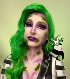 Genderbent Beetlejuice, Beetle Juice Makeup Female, Beetlejuice Makeup Glam, Jessica Buchanan, Beetle Juice Makeup, Beetlejuice Wig, Female Beetlejuice