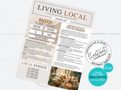 a brochure with the words living local on it