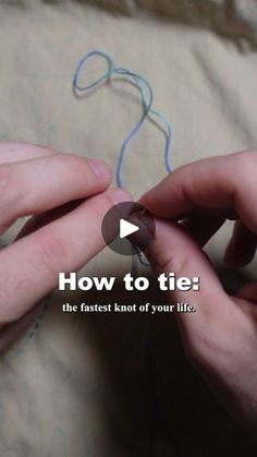 someone is knitting something on the bed with their fingers and thumbnails in order to learn how to tie them