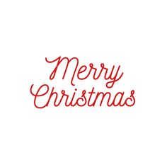 the word merry christmas written in red on a white background