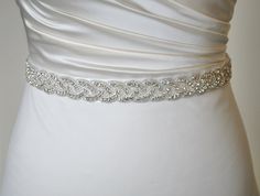 "Braided bridal belt, diamond belt, rhinestone bead trim, diamante trim, All around, wedding dress belt, bling belt, bridal band, diamond trim, Bridal belt, wedding belt, bridal sash, rhinestone belt,  BRENDA All around beaded belt for a bride, bridesmaids or your special occasion dress. Belts are stitched on sheer organza base ribbon, closes with metallic hooks and loops. ♥  Belts are stitched on ribbon, closes with metallic hooks and eyes Width approx. 2.54 cm /1\" ♥  To find out your size get Rhinestone Wedding Dress, Bling Belt, Diamond Belt, Bridesmaid Belt, Making A Wedding Dress, Bridal Trim, Crystal Wedding Dress, Bridesmaid Sash, Bling Belts