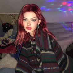 Girls Red, Clothes For Red Hair, Hair Red Color, Ref Hair Color Red, Hair Color Grunge, Redhair Girls Aesthetic, Hair Colors Aesthetic, Red Hair Fits, Colored Hair Aesthetic