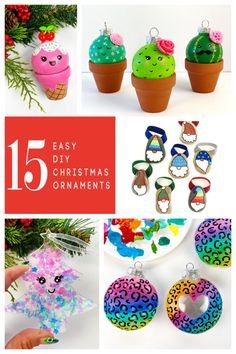 DIY Christmas ornaments Mini Ornaments Diy Craft Ideas, Easy Diy Christmas Ornaments, Advent Calendar Diy, Cactus Craft, Colorful Ornaments, Diy Christmas Ornaments Easy, Diy Christmas Ornament, Ornament Craft, Flower Pot Crafts