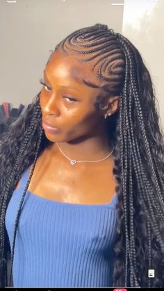 Fulani Braid Hairstyles For Black Women, Fulani Knotless Braids, Fulani Knotless, Fulani Braids With Curls, Knotless Braids With Curls, Cornrows Ideas, Cornrows Natural Hair, Scalp Braids, Twisted Hair