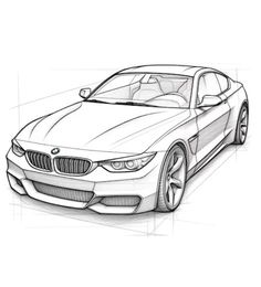 a drawing of a bmw car