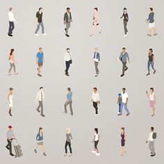 many people are walking together in the same direction royalty - art illustration on white background stock photo