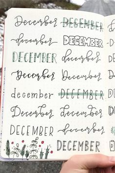 Check out these super fun DECEMBER header ideas to try in your bullet journal #bujo #bulletjournal #bulletjournalheader #bujodoodles December Header, Header Ideas, Bujo Spreads, Bullet Journal Headers, December Bullet Journal, Bullet Journal Ideas Templates, Bullet Journal Font, Bullet Journal Banner, Creating A Bullet Journal