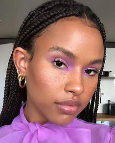 Purple Eyeshadow Looks, Purple Makeup Looks, Flower Makeup, Summer Makeup Looks, Purple Makeup