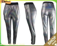 Fashion Sexy Party Club Pants Silver Pants, Pencil Pants, Bottoms Pants, Silver Fashion, Sweatpants, Pencil, Pants, Gold