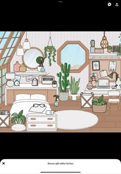 a room filled with lots of plants and furniture