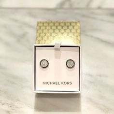 Brand New Michael Kors Jewelry, Round Stud Earrings, Earrings Color, Michael Kors, Jewelry Earrings, Stud Earrings, Women Jewelry, Brand New, Silver