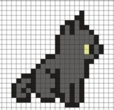 an image of a pixellated cat that is in the shape of a cross stitch pattern