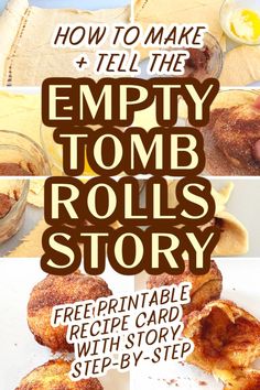 Empty Tomb Rolls With Crescent Rolls For Easter (How To Make Vanishing Rolls) text over different images how to make resurrection rolls step by step Reserection Rolls, Resurection Rolls, Easter Lessons For Kids, Easter Empty Tomb, Event Snacks, Empty Tomb Rolls, Resurrection Rolls Recipe, Easter Sunday Recipes, Easter Story For Kids