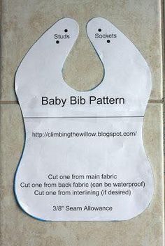 a baby bib pattern on the floor with instructions