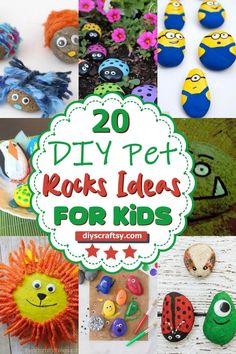 DIY Pet Rocks Pet Rocks Ideas, Pet Rock Ideas, Rock Ideas, Pet Rocks, Dog Silhouette, Hand Painted Rocks, Rock Crafts, Diy Stuffed Animals