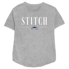 Ohana means family, and family means no tank gets left behind! Find the perfect style for your family with this officially licensed Disney Lilo & Stitch White Script Face Women's Relaxed Fit Graphic T-Shirt! This design features a cute little Stitch popping out underneath his name written in white script. Celebrate a certain alien, otherwise known as Experiment 626 in style this year with a new hilarious apparel from the movie! Simple Stitch, Ohana Means Family, Sleeve Packaging, Lilo Stitch, Graphic Tee Design, Disney Lilo, Lilo And Stitch, Tee Design, Gender Female