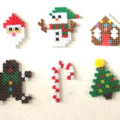 christmas ornaments made out of perler beads