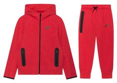 Check out the Nike Sportswear Tech Fleece Full-Zip Hoodie Red Nike Tech, Nike Sweat Suit, Nike Sweatsuit, Red Joggers, Nike Sportswear Tech Fleece, Sweat Suit, Joggers Set, Converse New, Popular Sneakers