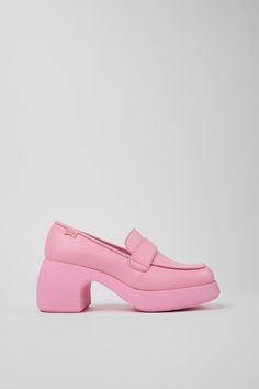 Colorful Loafers, Formal Shoes For Women, Fairy Academia, Strong Feminine, Pink Loafers, Prada Loafers, Leather Loafers Women, Camper Shoes, Fab Shoes